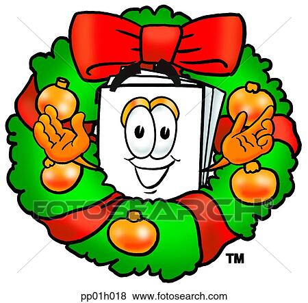 Paper in wreath View Large Clip Art Graphic Clip Art - Paper in wreath. Fotosearch