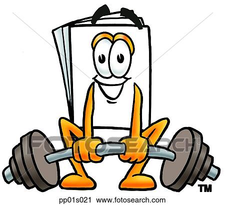 Clipart - Paper lifting weights low. Fotosearch
