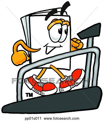 Paper on treadmill View Large Clip Art Graphic Clipart - Paper on treadmill. Fotosearch