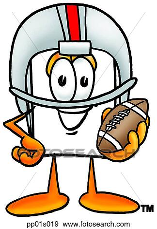 Clip Art - Paper playing football. Fotosearch