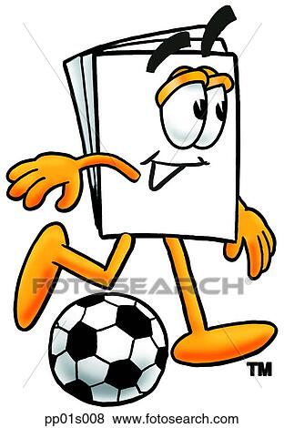 Clip Art - Paper playing soccer. Fotosearch