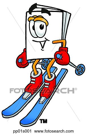 Clipart - Paper skiing. Fotosearch