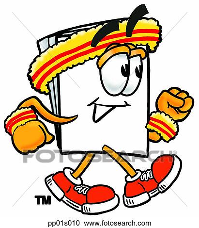 Clipart - Paper walking. Fotosearch