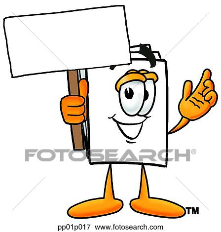 Clip Art - Paper with a sign. Fotosearch