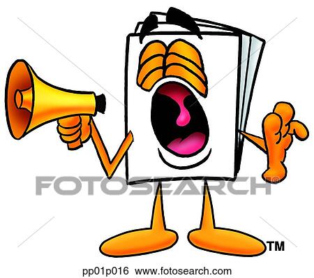Clip Art - Paper with megaphone. Fotosearch