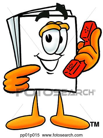 Clipart - Paper with phone. Fotosearch