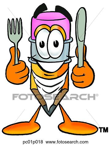 Clip Art - Pencil eating. Fotosearch