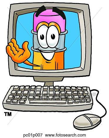 Pencil in computer View Large Clip Art Graphic Clip Art - Pencil in computer. Fotosearch