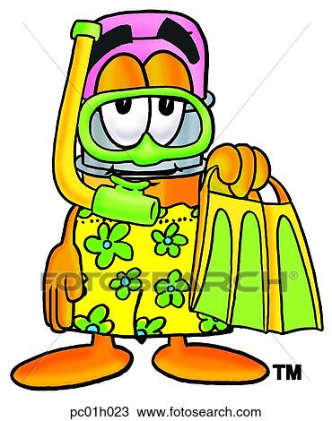 Clipart - Pencil in swim trunks. Fotosearch
