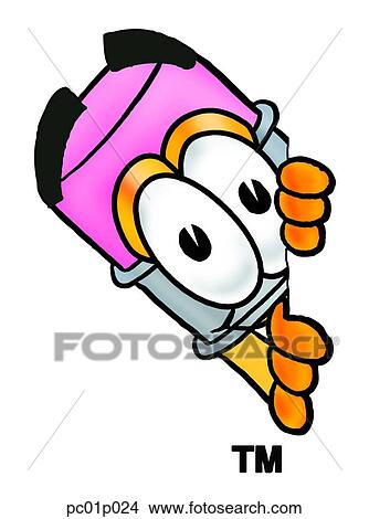 Pencil peeking around side View Large Clip Art Graphic Clipart - Pencil peeking around side. Fotosearch