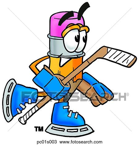 Pencil playing hockey View Large Clip Art Graphic Clipart - Pencil playing hockey. Fotosearch