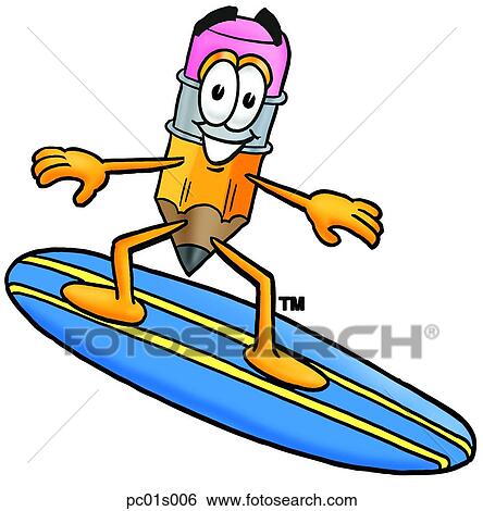 Pencil surfing View Large Clip Art Graphic Clip Art - Pencil surfing. Fotosearch