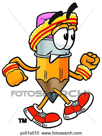 Pencil walking View Large Clip Art Graphic Clipart - Pencil walking. Fotosearch