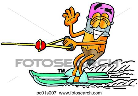 Pencil water skiing View Large Clip Art Graphic Clip Art - Pencil water skiing. Fotosearch