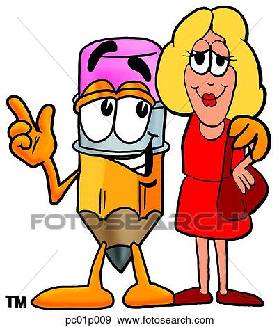Pencil with a woman View Large Clip Art Graphic Clip Art - Pencil with a woman. Fotosearch