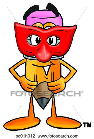 Pencil with mask View Large Clip Art Graphic Clipart - Pencil with mask. Fotosearch