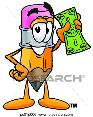 Pencil with money View Large Clip Art Graphic Clip Art - Pencil with money. Fotosearch