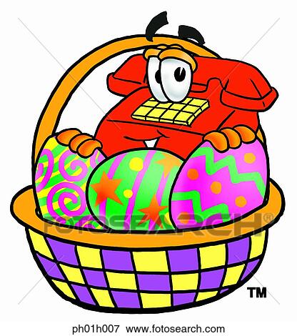 Phone and easter basket View Large Clip Art Graphic Clip Art - Phone and easter basket. Fotosearch