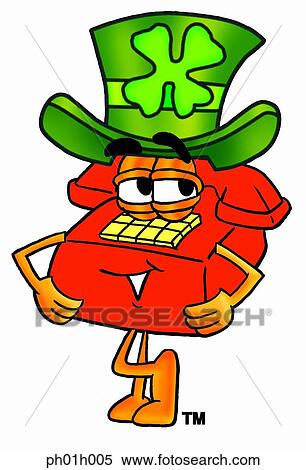 Clipart - Phone and irish hat. Fotosearch