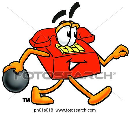 Clip Art - Phone bowling. Fotosearch