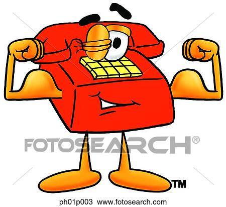 Clipart - Phone flexing muscles. Fotosearch