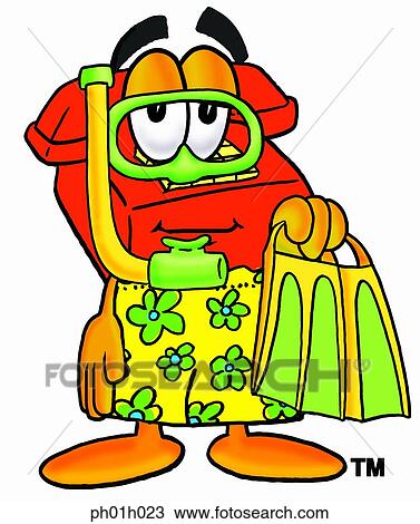 Clipart - Phone in swim trunks. Fotosearch