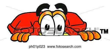 Clipart - Phone peeking over top. Fotosearch