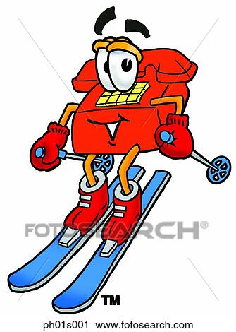 Phone skiing View Large Clip Art Graphic Clipart - Phone skiing. Fotosearch
