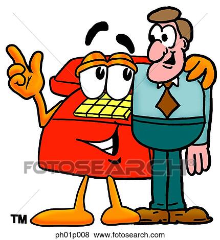 Clip Art - Phone with a man. Fotosearch