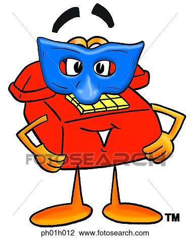 Clipart - Phone with mask. Fotosearch