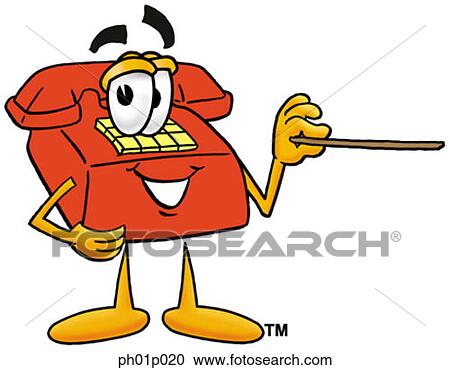 Clipart - Phone with pointer. Fotosearch