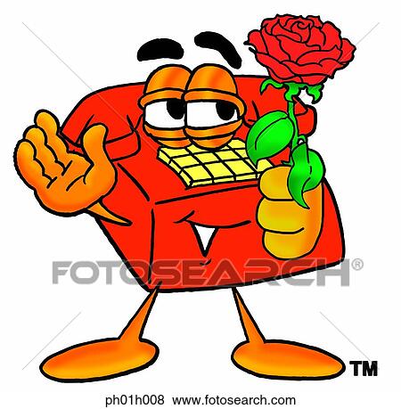 Clip Art - Phone with rose. Fotosearch