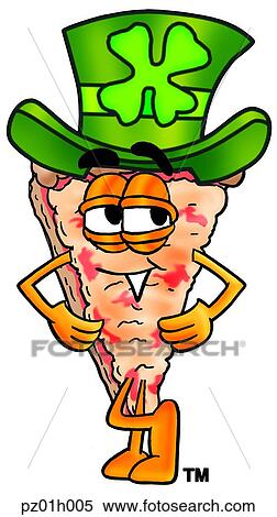 Pizza and irish hat View Large Clip Art Graphic Clipart - Pizza and irish hat. Fotosearch