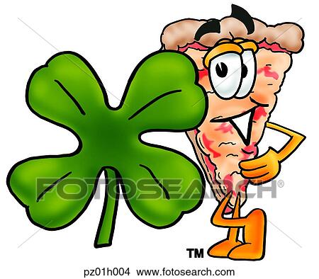 Clipart - Pizza and shamrock. Fotosearch
