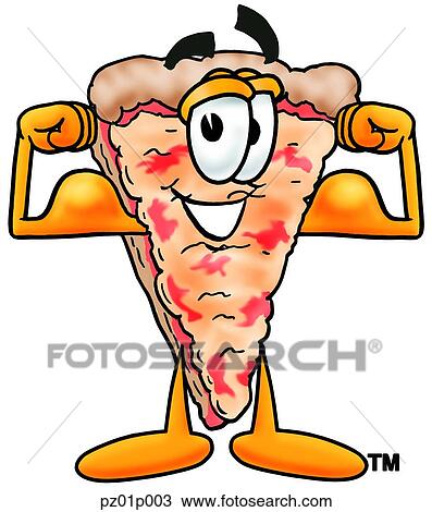 Pizza flexing muscles View Large Clip Art Graphic Clipart - Pizza flexing muscles. Fotosearch