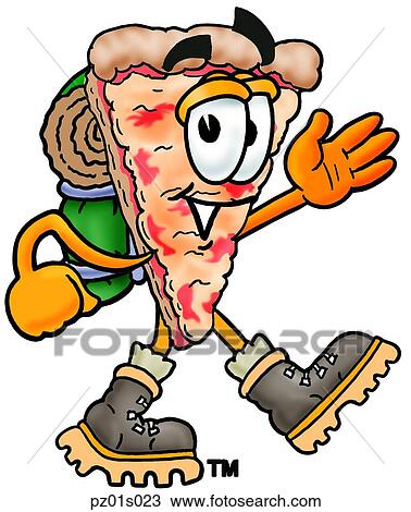 Pizza hiking View Large Clip Art Graphic Clipart - Pizza hiking. Fotosearch