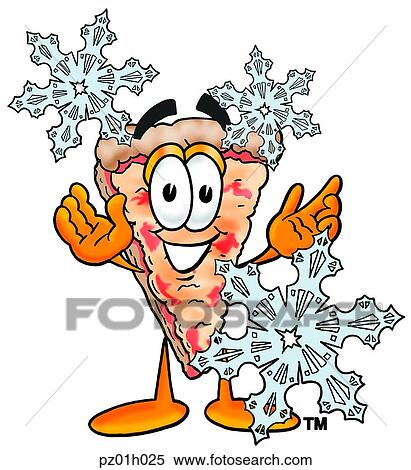 Pizza in snow View Large Clip Art Graphic Clipart - Pizza in snow. Fotosearch