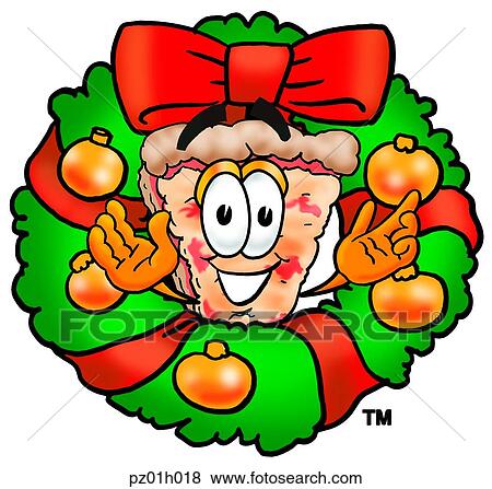 Pizza in wreath View Large Clip Art Graphic Clip Art - Pizza in wreath. Fotosearch