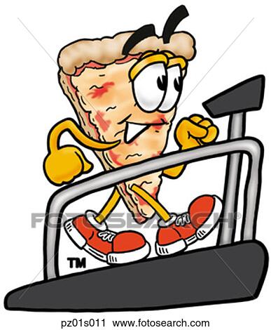 Pizza on treadmill View Large Clip Art Graphic Clipart - Pizza on treadmill. Fotosearch