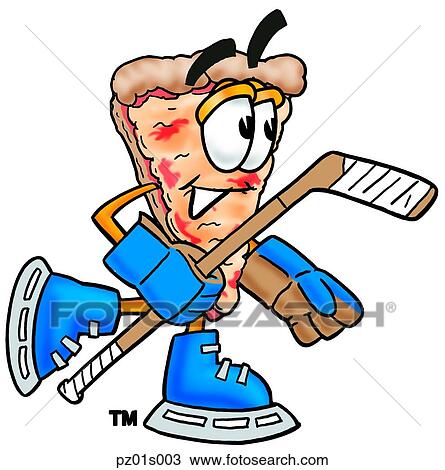 Pizza playing hockey View Large Clip Art Graphic Clipart - Pizza playing hockey. Fotosearch