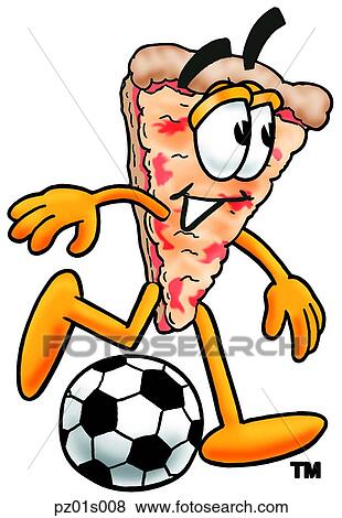 Pizza playing soccer View Large Clip Art Graphic Clip Art - Pizza playing soccer. Fotosearch