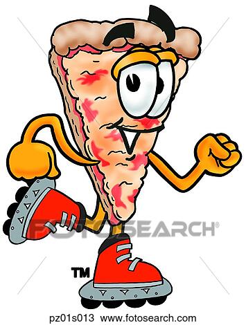 Pizza roller blading View Large Clip Art Graphic Clipart - Pizza roller blading. Fotosearch