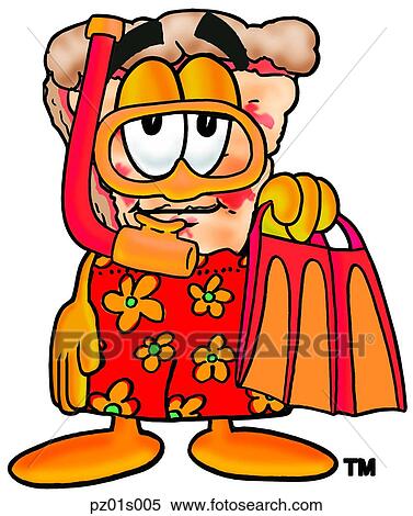 Pizza snorkeling View Large Clip Art Graphic Clipart - Pizza snorkeling. Fotosearch
