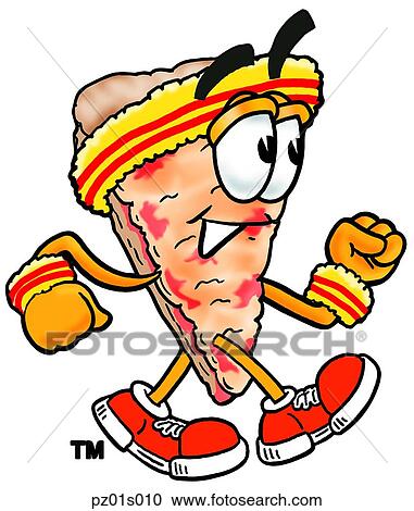 Clipart - Pizza walking. Fotosearch