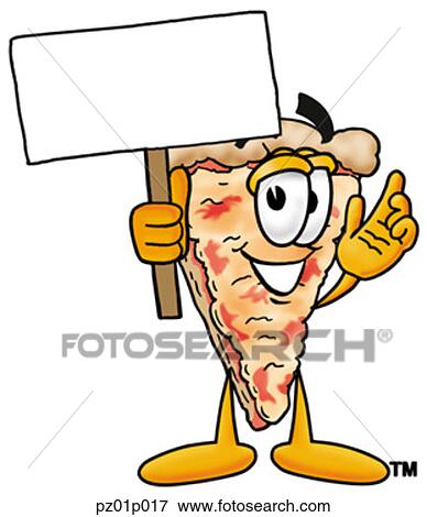Pizza with a sign View Large Clip Art Graphic Clip Art - Pizza with a sign. Fotosearch