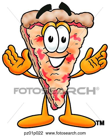 Clipart - Pizza with arms open. Fotosearch