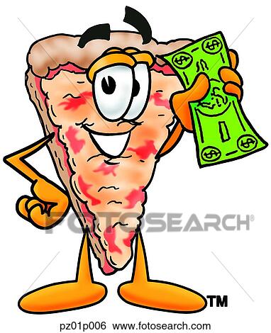 Pizza with money View Large Clip Art Graphic Clip Art - Pizza with money. Fotosearch