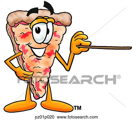 Clipart - Pizza with pointer. Fotosearch