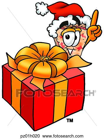 Clipart - Pizza with present. Fotosearch