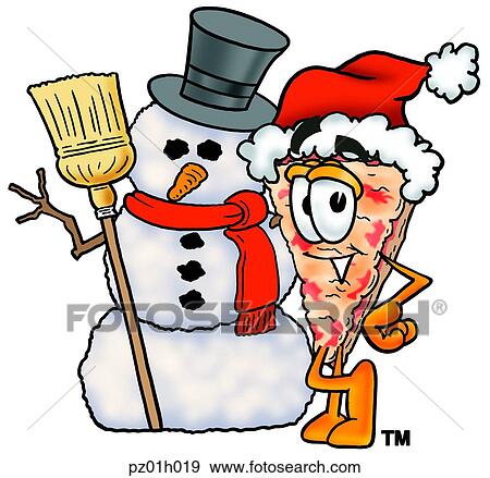 Pizza with snowman View Large Clip Art Graphic Clip Art - Pizza with snowman. Fotosearch